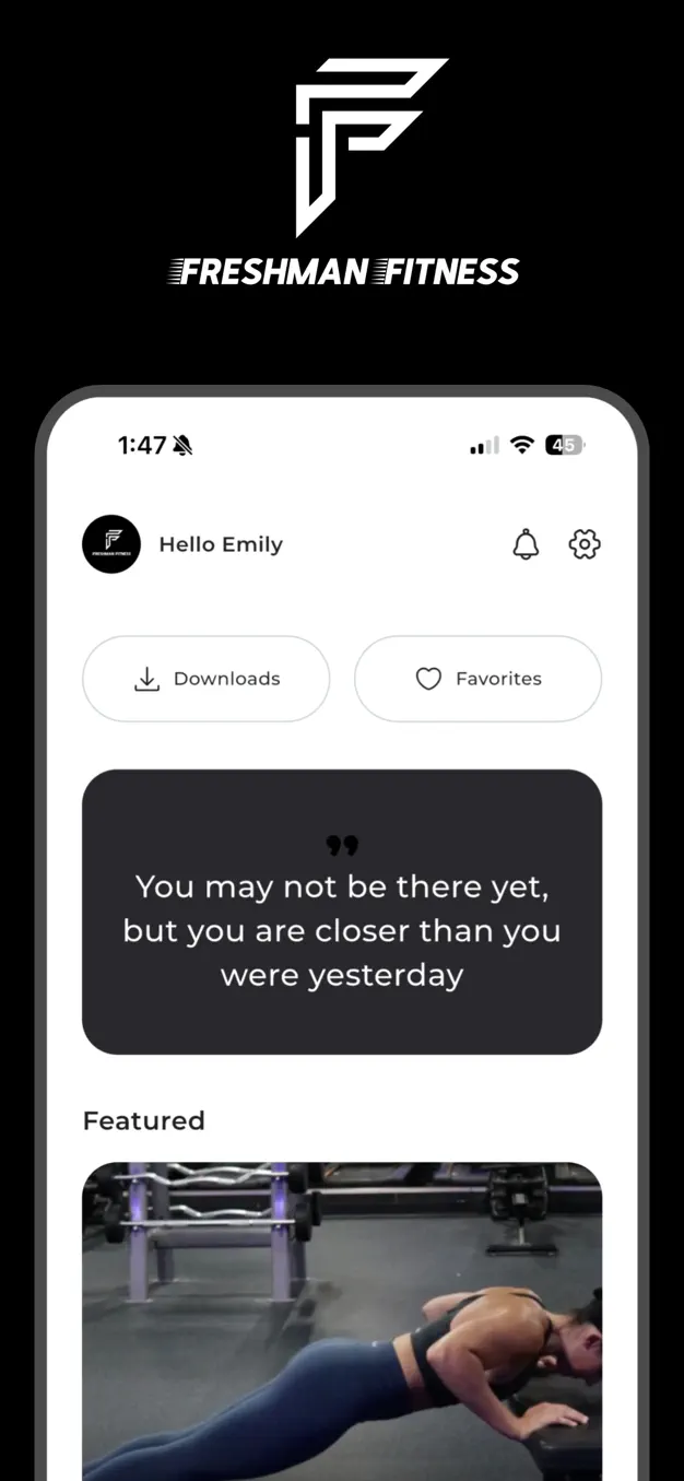 Freshman Fitness app screenshot 1