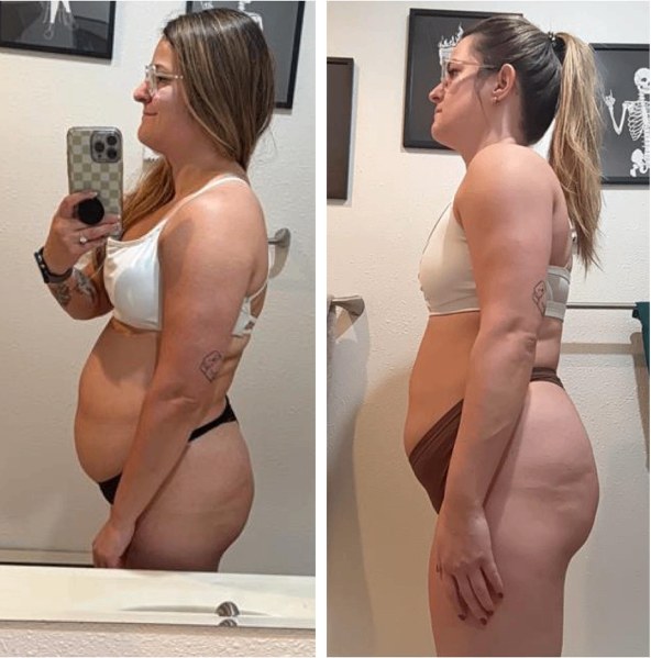 Meghan before and after transformation, Down 20 lbs in 6 months