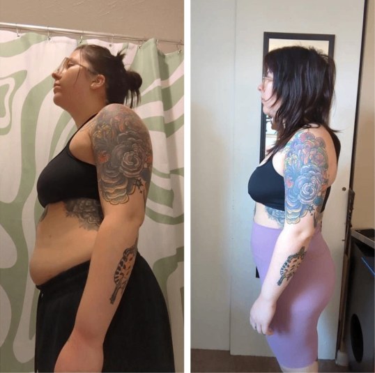 Rachel before and after transformation, Down 17 lbs in 3 months