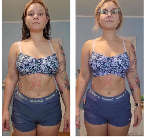 Brianna before and after transformation, Down 17 lbs in 3 months