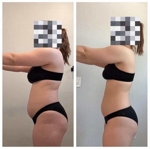 Melaina before and after transformation, Down 25 lbs in 4 months