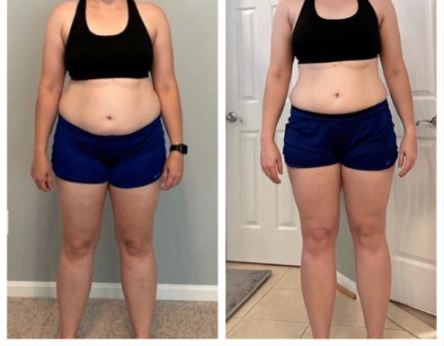 Hannah before and after transformation, Down 15 lbs in 3 months