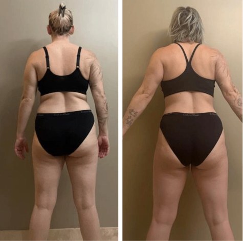 Becky before and after transformation, Body recomposition over 6 months