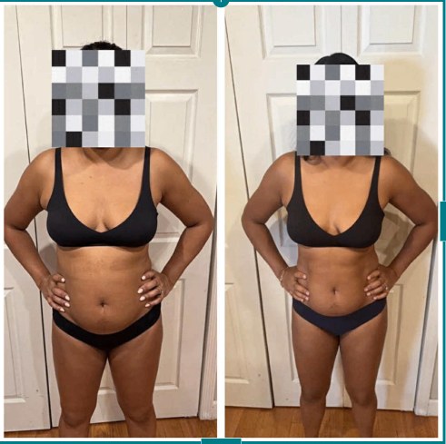 Treisha before and after transformation, Down 6 lbs in 3 months